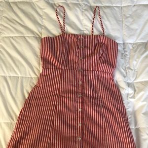 WORN ONCE red and white button dress